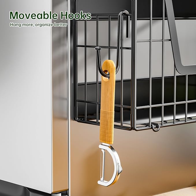 Heavy Duty Magnetic Shelf for Fridge(2-Pack), Magnetic Storage Basket, No Assembly Space Saving Fridge Organizer for Fruits, Veggies, Snacks & Laundry
