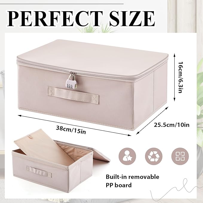 Discreet Lockable Toy Bag Storage Organizer Toy Bag Storage Bins Case with Zipper Lid 15 x 10 x 6.3 Inches for Women and Men Clothes Container(Light Purple)-NeatNest