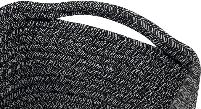 CubesLand Mixed Black Baskets Bins for Organizing,Small Woven Storage Baskets for Shelves,Cute Closet Cube Bins Set 3,Baby Nursery Cube Organizer Toys Basket Bin,Home Decor Organization Bins-NeatNest