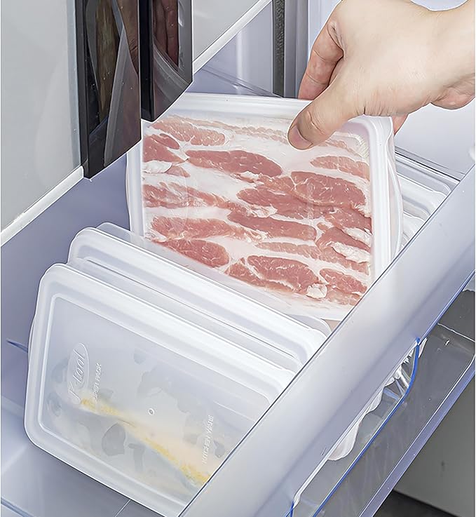 4 Pack-Bacon Keeper, Deli Meat Saver Cheese Cold Cuts Plastic Food Storage Containers with lids for Refrigerators,Lunch Box Christmas Cookie Holder Meal Prep Container (4)