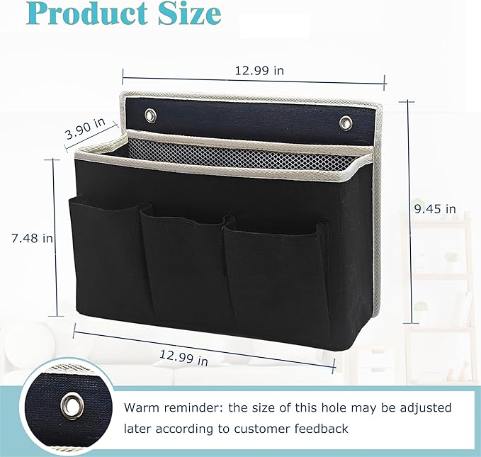 2-Pack Wall Hanging Organizer Bag/Hanging Baskets with Large Mesh Compartment & 3 Pockets，Over the Door Organizer Space Saving Storage for Bedroom,RV Camper, Closet (Black - 2 Pack)-NeatNest