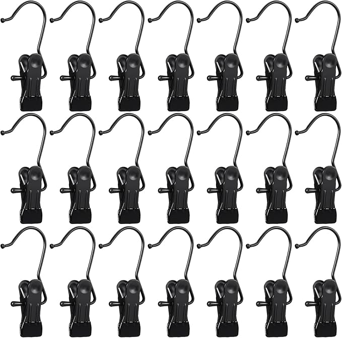 Hotop Boot Hanger Clips for Closet, Laundry Hanging Hooks Heavy Duty Clips Boot Holder Portable Single Hooks Space Saving for Pants Jeans Clothes Hats Tall Towels(Black,48 Pieces)-NeatNest