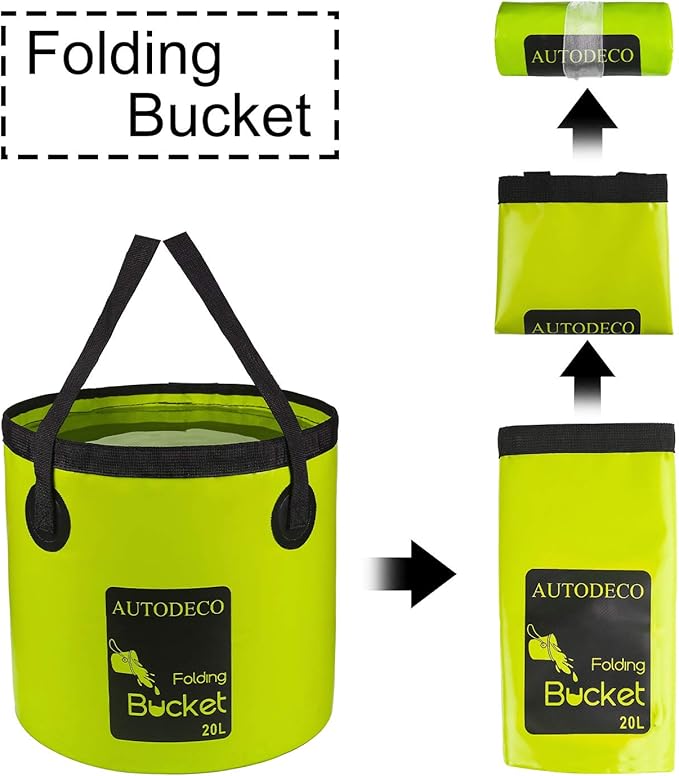 AUTODECO Collapsible Bucket 5 Gallon Container Folding Water Bucket Portable Wash Basin 20L-NeatNest