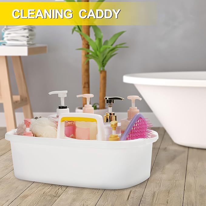 Shower Caddy Plastic Portable Basket Storage Organizer with handle,Bath Caddy Tote,Cleaning Supply Organizer,Cleaning caddy 2 Pack Caddy with 2Pack wipes for Bathroom