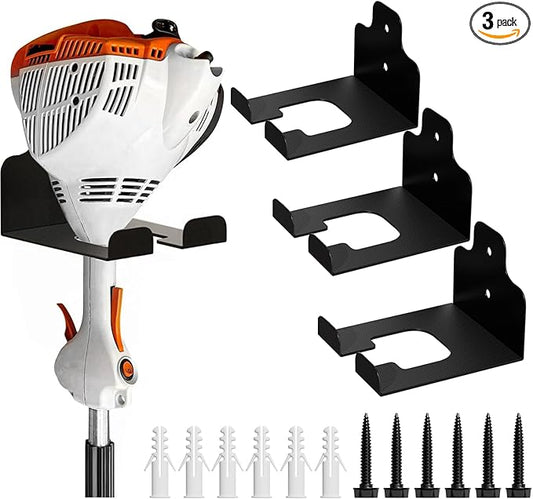Garage Organizer Trimmer Rack, Garden Power Tool Hanger Weed Whackers Holder Wall Mounted for Grass Trimmer, Hedge Trimmer, Garage Trimmer, Garden Tools,3 Pack-NeatNest