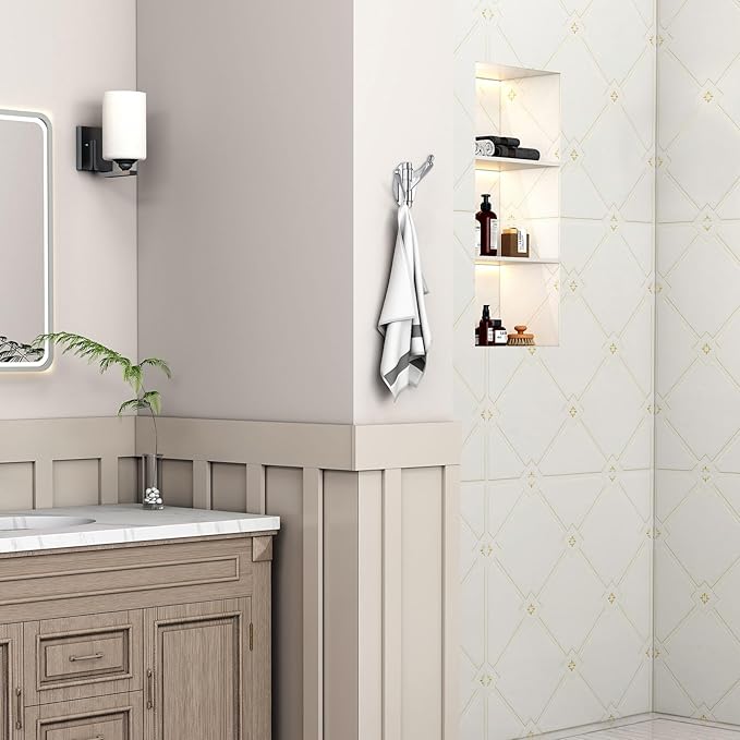 Angle Simple Bathroom Towel Hook Swivel, Metal Hand Towel Hook for Wall, Foldable Robe Coat Hanger, Chrome