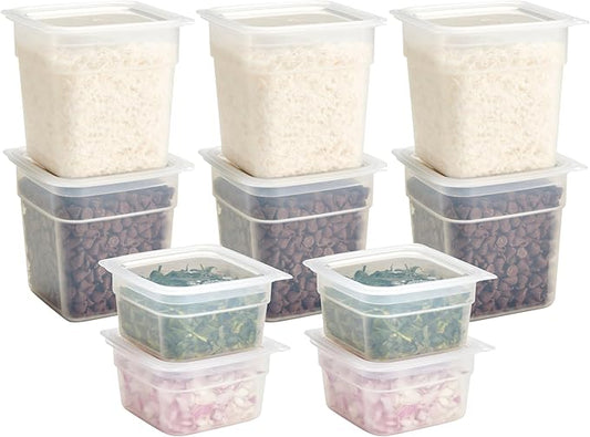 Cambro Food Storage Storage Containers with Lids - Translucent (Microwave Safe and BPA-Free) - 16 and 32 oz (ounce) Food Storage Container - (20 Piece Set)-NeatNest