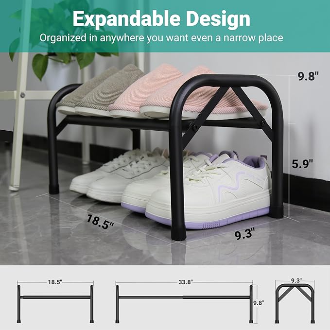 Sturdy Shoe Rack for Closet Metal Shoe Shelf for Entryway Free Standing Shoe Holders Space Saving Shoe Rack-NeatNest