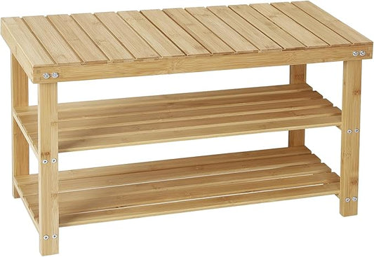 Shoe Rack Bench, 3 Tier Sturdy Shoe Bench, Storage Shoe Organizer, Holds up to 350lbs for Entryway Organizer Bedroom Living Bathroom Room Balcony.
