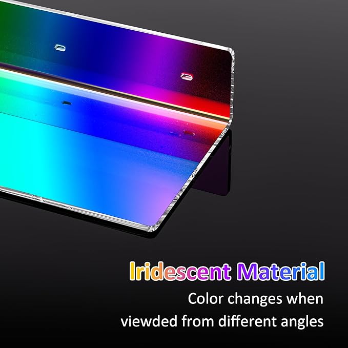 12 Inches Iridescent Acrylic Wall Shelves Set of 2, White Floating Shelf, Wall Mounted Shelves for Funko Pop Shelves, Smart Speaker, Plants, Picture Frame, Digital Clock, 2 Pack-NeatNest