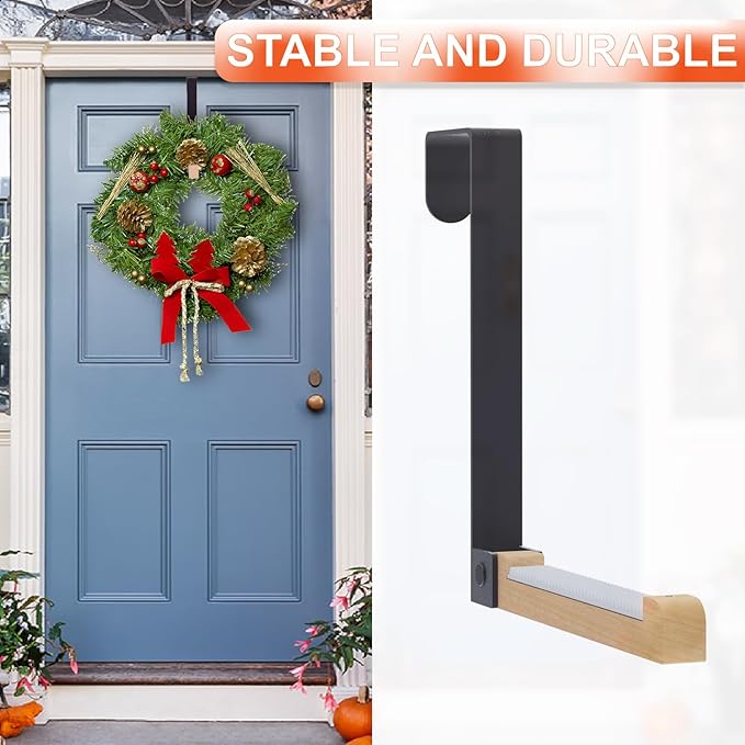 2-Pack Over Door Hooks, Foldable Heavy Duty Black, Space-Saving Hangers for Coats, Towels & Robes - Bathroom, Bedroom, Closet Organizer
