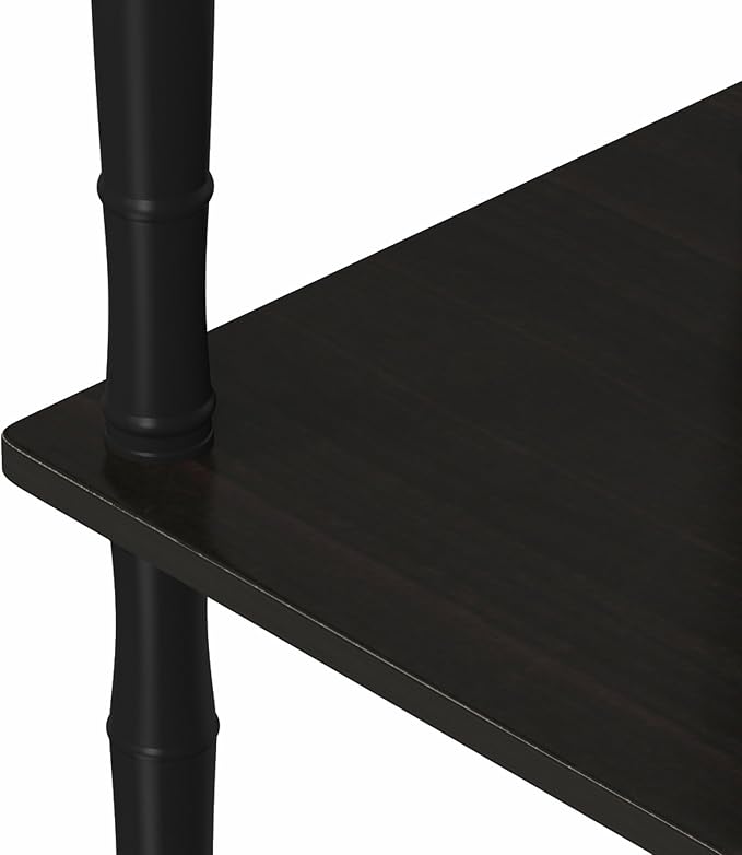 Furinno Turn-N-Tube 3-Tier Compact Multipurpose Shelf Display Rack with Classic Tube, Espresso/Black-NeatNest