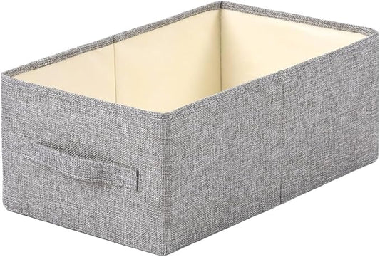 ALYER Collapsible Fabric Storage Organizer with Handles,Shelf Bins Box Container for Bedroom Office Closet Babies Nursery Toys Books Clothes (Gray,16.2" x 9.5" x 6.7")