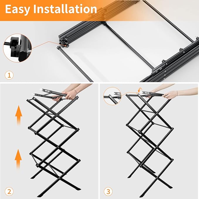 Clothes Drying Rack Household Indoor, Foldable Drying Rack Clothing for Laundry - 40" x 28.8" x 14.2", Space Saving Indoor&Outdoor, Black-1pack