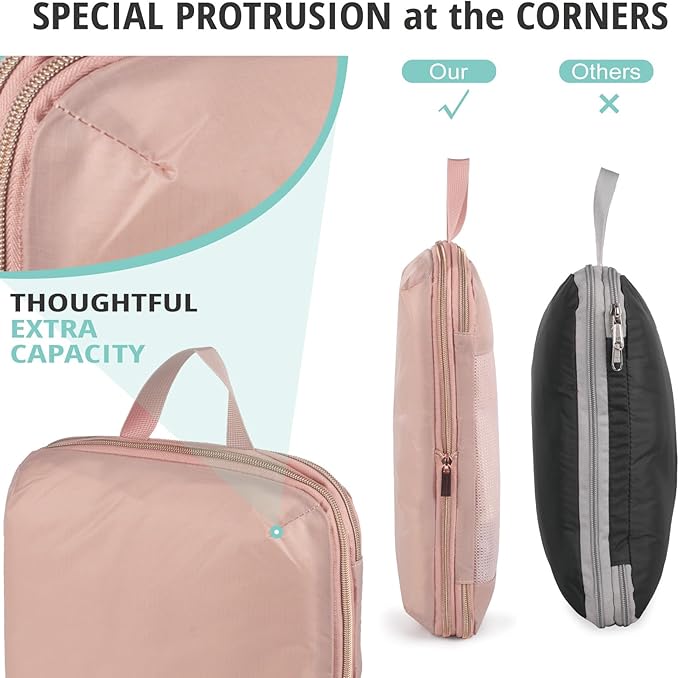 Expandable Compression Packing Cubes for Suitcases,6 Set Lightweight Compressible Travel Packing Organizer for Carry on Suitcase,Organizer Bags Set as Travel Essentials for Women-NeatNest