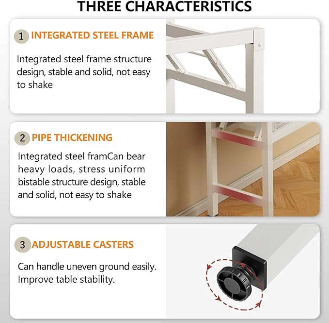 31.5 Inch Folding Table，Square Folding Desks for Small Space,Small Foldable Desk No Assembly,White.-NeatNest