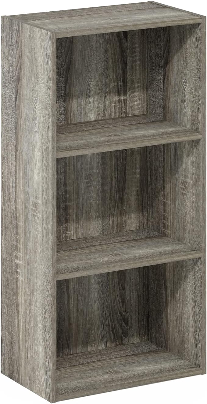 Furinno Luder 3-Tier Open Shelf Bookcase, French Oak-NeatNest