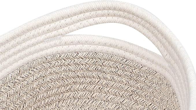 CubesLand Baskets for Shelves Storage,Cube Shelf Closet Storage Bins Set 3,Long-lasting &Skin-friendly Toy Basket Bin,Stylish Room Decor Basket,Woven Off White/Light Brown-NeatNest