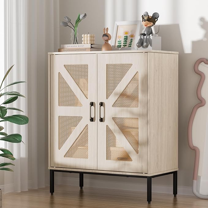 Buffet Cabinet with Storage Sideboard Accent Modern Credenza with Doors & Shelves 32.9" Tall Media Console Mid Century Coffee Bar Table for Living Room Kitchen Dining Room Hallway-NeatNest