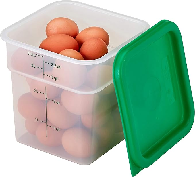 Cambro Food Storage Container (6 Pack) - Classic Series Square - 4 QT (Quart) - Commercial Grade for Food Prep (Translucent)-NeatNest