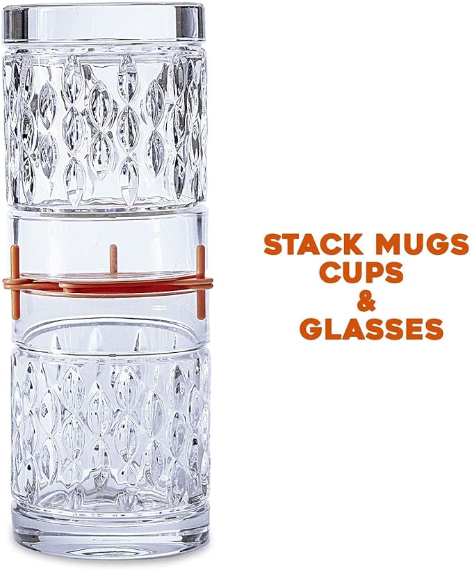 ELYPRO Mug Stacker 6-Pack – Coffee Mug Rack & Mug Organizer | Stackable Cup Holder for Coffee Bar & Kitchen, Under Cabinet Mug Holder – Space-Saving Mug Storage for Cabinets – Black-NeatNest