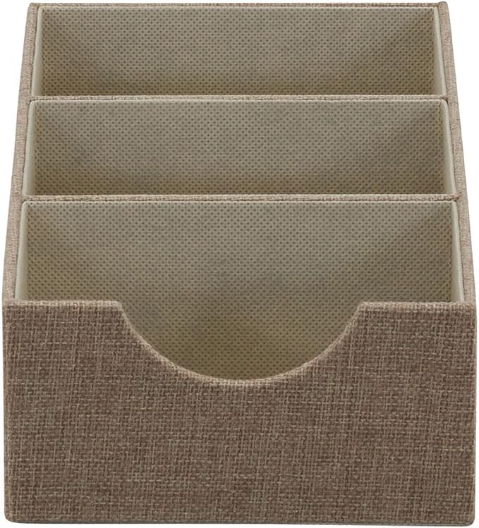 Household Essentials Brown 722-1 Deep 3 Section Drawer Organizer Box for Storage | 12 in x 6.13 in x 3.13-NeatNest