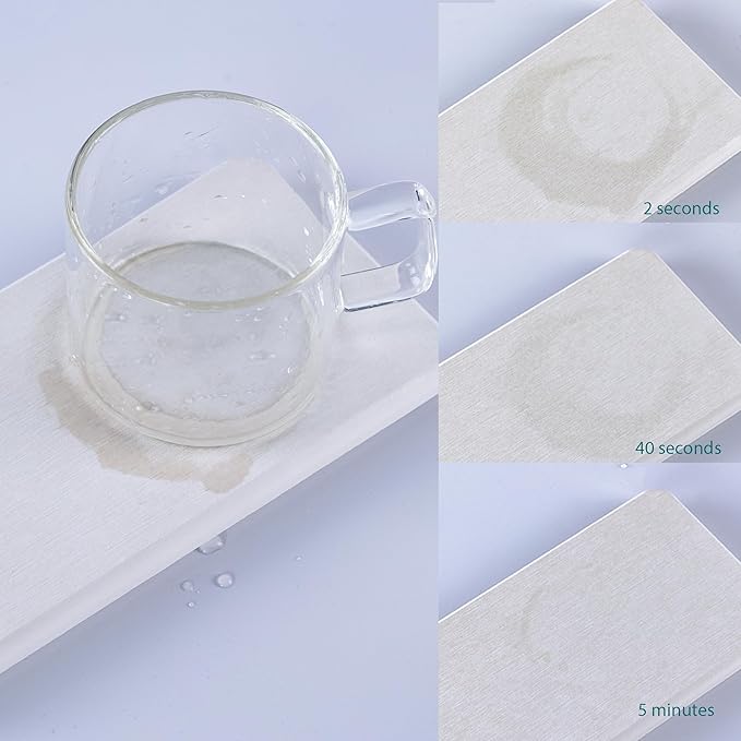 2 Pcs Water Absorbing Stone Trays, Kitchen/Bathroom Sink Soap Dish, Diatomite Tray Used for Hand Soap & Cosmetic Bottles in The Modern Home, 3.15" W x 8.7" L, White-NeatNest