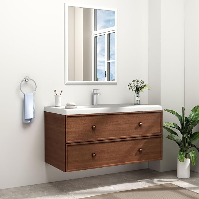 Towel Ring Brushed Nickel, Angle Simple SUS304 Stainless Steel Bathroom Sink Towel Holder Wall Mounted, Round Hand Towel Rack