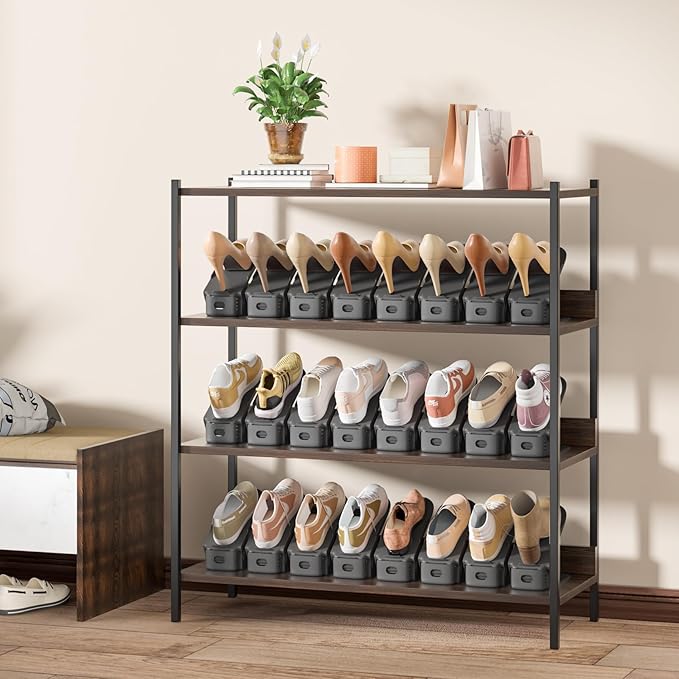 Neprock Shoe Slots Organizer for Closet, Shoe Storage Organizer Shoe Slots Organizer, Shoe Rack Organizer Space Saver Organizador De Zapatos for Closet Organization(36 Pack)(Grey)-NeatNest