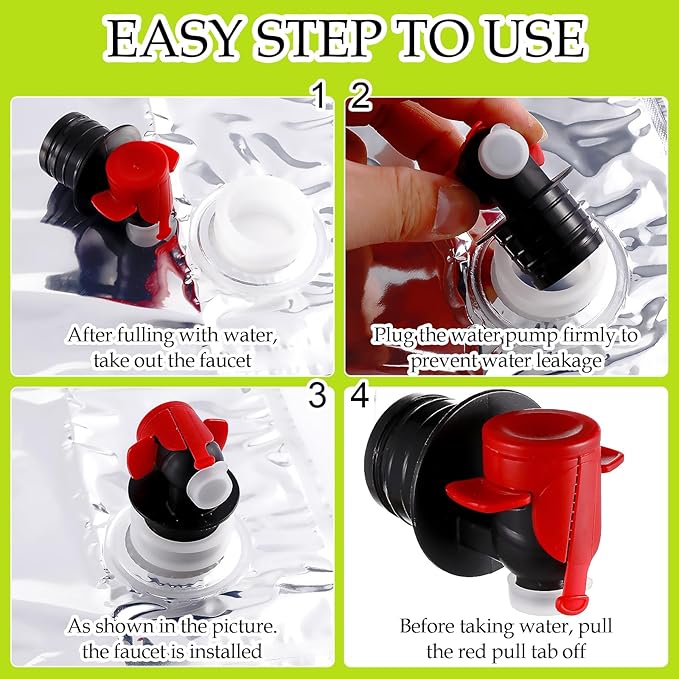 6 Pcs 32 Gallon Camping Water Storage Containers 5.3 Gallon/ 20L Water Bladders Collapsible Emergency Water jug for Camping with Spigot Aluminized for Outdoor Hiking Camping Fishing