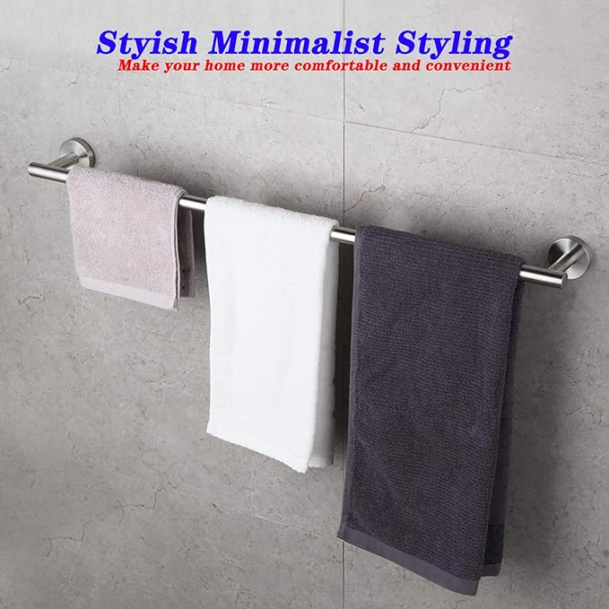 GERZWY Bathroom Towel Bar 33-Inch Stainless Steel Towel Bar Contemporary Style Wall Mount for Bath Kitchen, Brushed Finish AG1101C85-LS