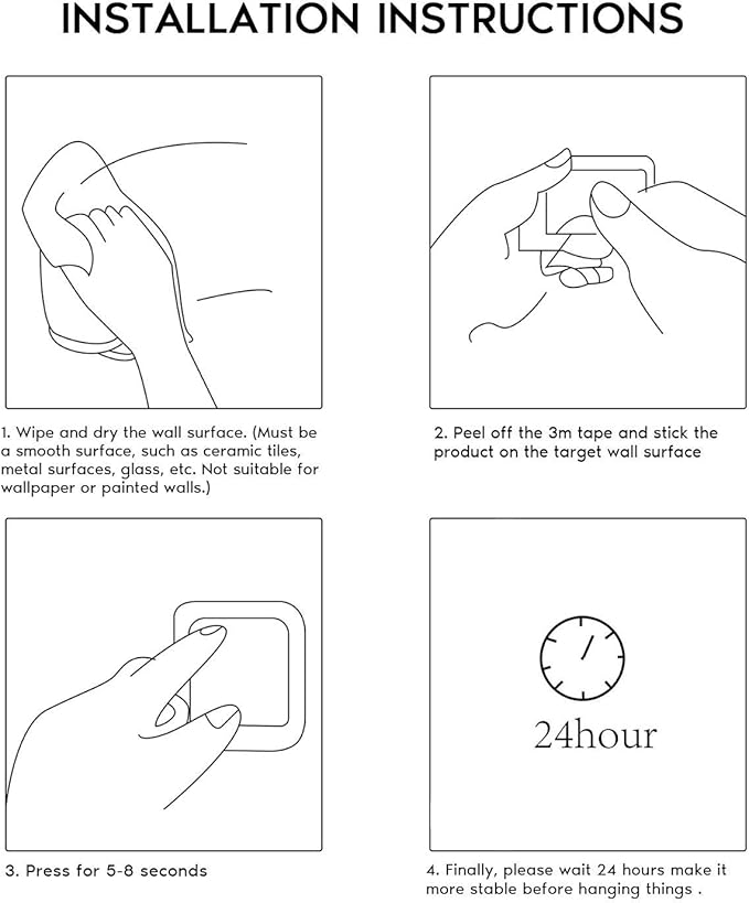 DELITON 8 Pack Gold Wall Hooks - Adhesive Towel Hooks for Bathrooms Kitchen Livingroom Garage, Heavy Duty Hook for Walls, No Damage, Stainless Steel-NeatNest