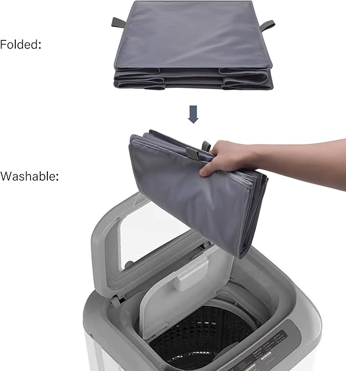 GRANNY SAYS 3-Shelf Closet Organizers and Storage, Foldable Hanging Closet Organizer, Hanging Closet Shelves with 2 Metal Hooks, Leak-Proof Closet Hanging Organizer for Locker & Camper, Gray, 2-Pack-NeatNest