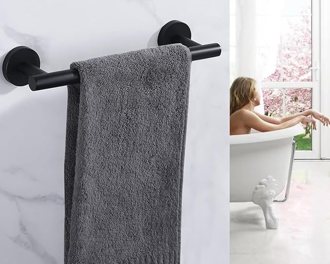 9 Inch Towel Bar 2 Pack for Bathroom 9/12/16/24/28/33 Inch Kitchen Hand Towel Holder Matted Black Stainless Steel 304 RUSTPROOF Wall Mount Towel Rod 2 of Pack (2, Matted Black, 9 Inch)