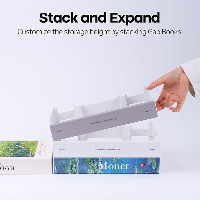 Book Shape Decorative Cable Management Box - Expandable Cable Organizer Box with Magnetic Closure for Home & Office (LoveFinds, Standard)