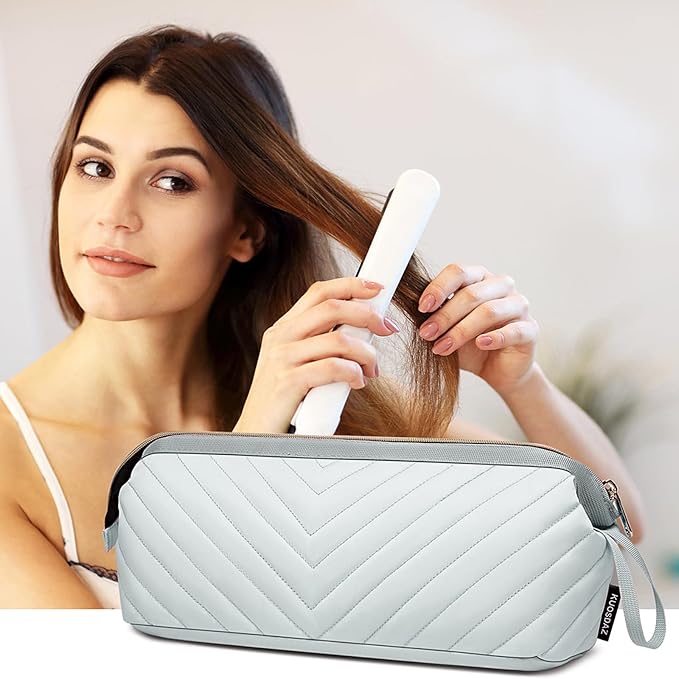 Hair Tools Travel Bag for Shark Flexstyle Dyson, Quilted Hair Tool Organizer Bag, Gift for Women Hair Accessories Tools Storage Bag, Travel Hairdryer Portable Bag for Women, Grey-NeatNest