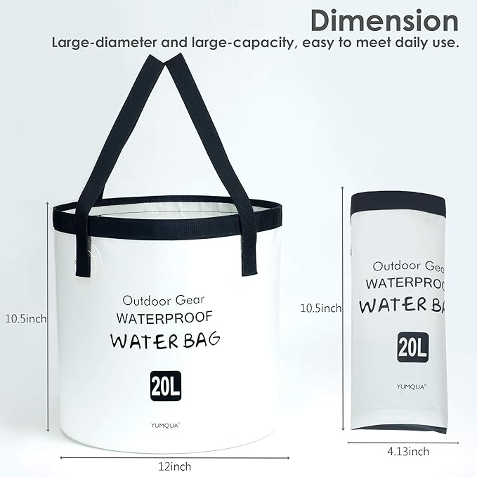 Collapsible Bucket 5 Gallon, Multifunctional Portable Folding Bucket Water Container Wash Basin for Camping Fishing Hiking Traveling Backpacking Outdoor Survival Gardening Car Washing-NeatNest