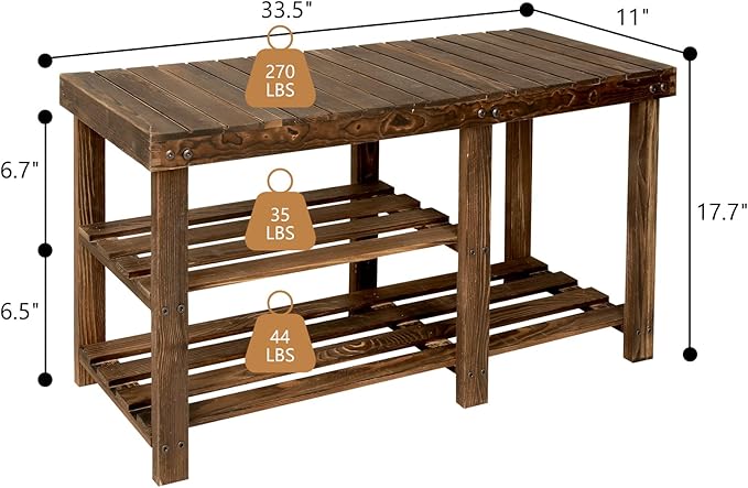 Shoe Rack Bench, 3 Tier Sturdy Shoe Bench, Storage Organizer, Holds up to 350lbs for Entryway Organizer Bedroom Living Bathroom Room Balcony.