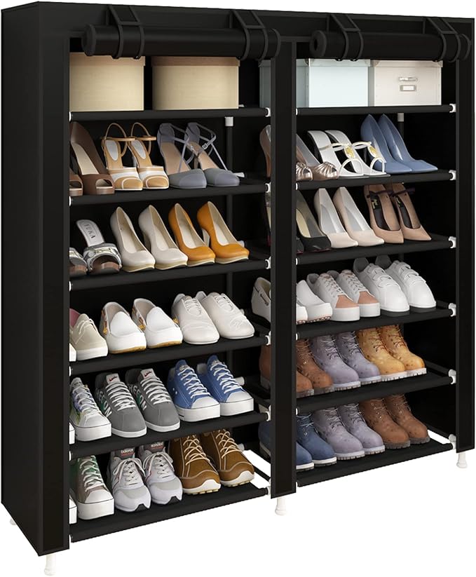 UDEAR Shoe Rack Free Standing Portable Shoes Storage Organizer Black-NeatNest