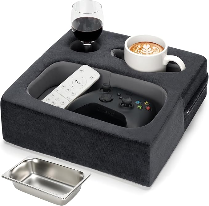 Couch Cup Holder, Couch Caddy, Couch Drink Holder, Bed Cup Tray, Sofa Cup Holder Remotes Holder for Cups, Headphones, Snacks and Phones, Use it on Car, Pack, Beach, RV, and More-NeatNest
