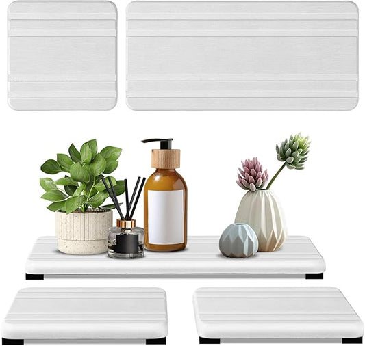 3PCS Water Absorbing Stone Tray, DryingNeat Diatomite Stone Sink Tray, Instant Dry Sink Coasters, Kitchen Sponge Hand Soap Holder, Bathroom Sink Vanity Trays,8 * 4inch and 4 * 4inch-NeatNest