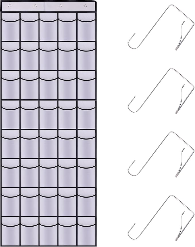 40 Mesh Pocket Over the Door Shoe Organizer,Hanging Shoe Rack for Closet Storage Holder for Dorm Room College Classroom Storag(White)-NeatNest