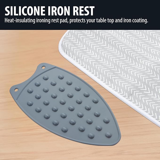 Seiritex Ironing Mat, Portable Ironing Pad 39.4 x 18.9 inch Table Top Iron Board 5 in 1 Travel Iron Blanket for Washer, Dryer, Counter top, Grey Arrow