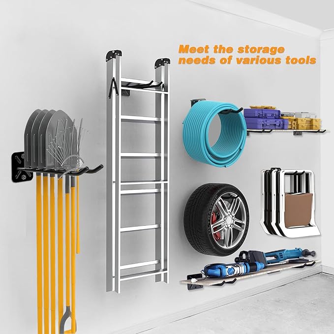 20 Pack Garage Storage Hooks Heavy Duty, Steel Bike Hook for Garage Organization, Utility Wall Mount Hooks with Anti-Slip Coating for Hanging Ladder, Ropes, Bike, Outdoor, Garden and Power Tool