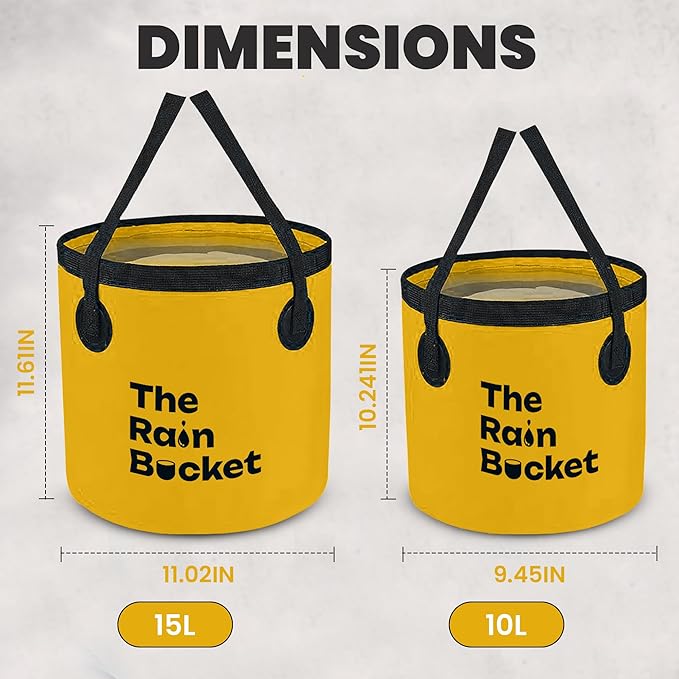 Collapsible Foldable Buckets with Handles – 3-Piece Set (10L & 15L) Bucket + 10L Water Bag with Faucet – Waterproof PVC Wash Basins for Camping, Fishing, Hiking, Car Wash – Portable & Leakproof-NeatNest