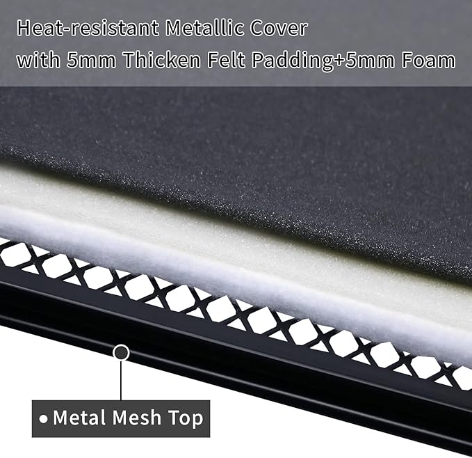 Duwee 13"x43" Ironing Board with Heat Resistant Cover and Thicken Felt Pad, Ironing Boards with Silicone Steam Iron Rest, Heavy Sturdy T-Legs,Black
