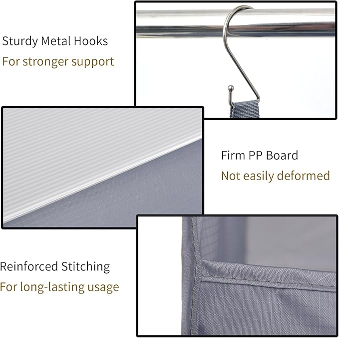 GRANNY SAYS 4-Shelf Hanging Organizer, Closet Hanging Shelves, Closet Hanging Storage Organizers, Organization for Bedroom, Living Room, Baby Nursery, Camper Accessories, Gray, 2-Pack-NeatNest