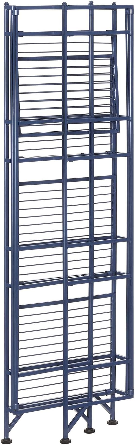 Convenience Concepts Xtra Storage 4-Tier Folding Metal Shelf, Cobalt Blue-NeatNest