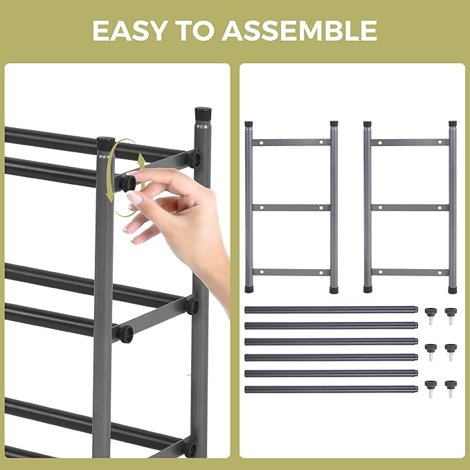 Shoe Rack, Expandable Shoe Storage Organizer for Closet, 3 Tier Metal Shoe Rack for Entryway, Adjustable Small Shoe Shelf for Front Door Entrance, Small Space, Garage-NeatNest