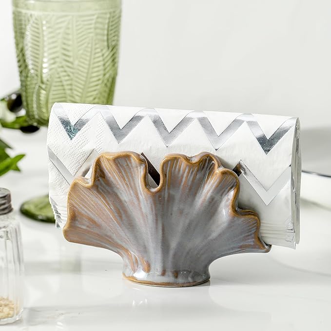 Ceramic Sponge Holder,Sponge Holder for Kitchen Sink,Compact Sink Caddy Organizer-Scouring Pad and Dish Holder,Farmhouse Kitchen Decor Cute Gadgets Accessories(Brown Grey)-NeatNest